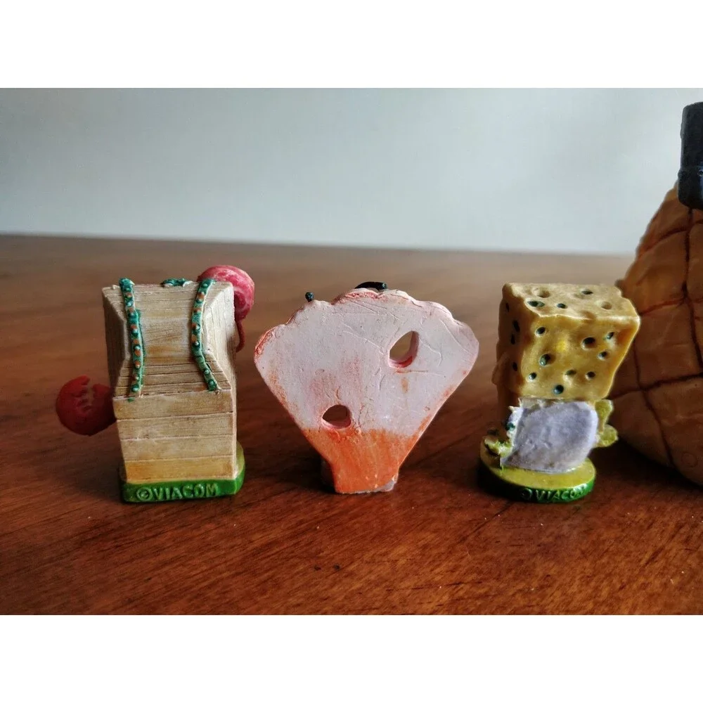 Lot 6 Sponge Bob Aquarium Ornament Pineapple Plankton Mr Krabs Patrick Squidward